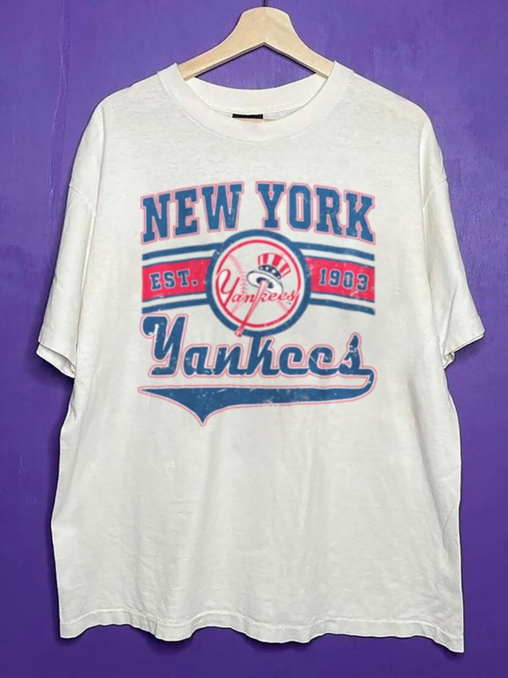 New York Yankees Baseball Shirt, Retro 90s MLB New York Yankees Unisex Shirt Tee